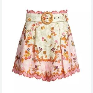 Zimmermann Laurel Belted Linen Shorts - worn twice